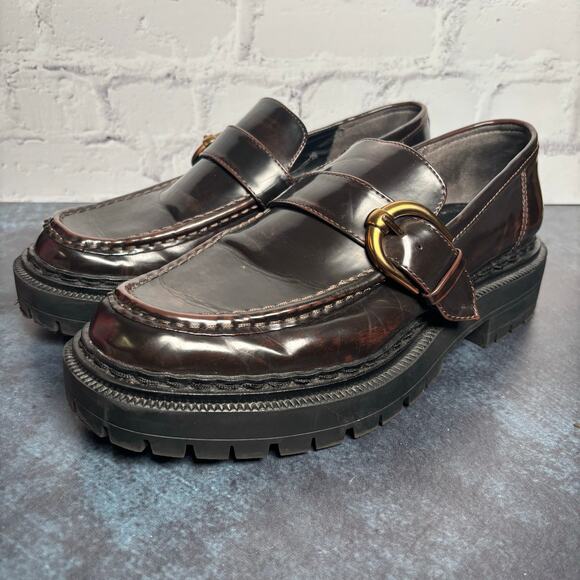 Circus By Sam Edelman Everly Chunky Platform Loafers Brown Leather Size 10 - Picture 1 of 13